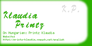 klaudia printz business card